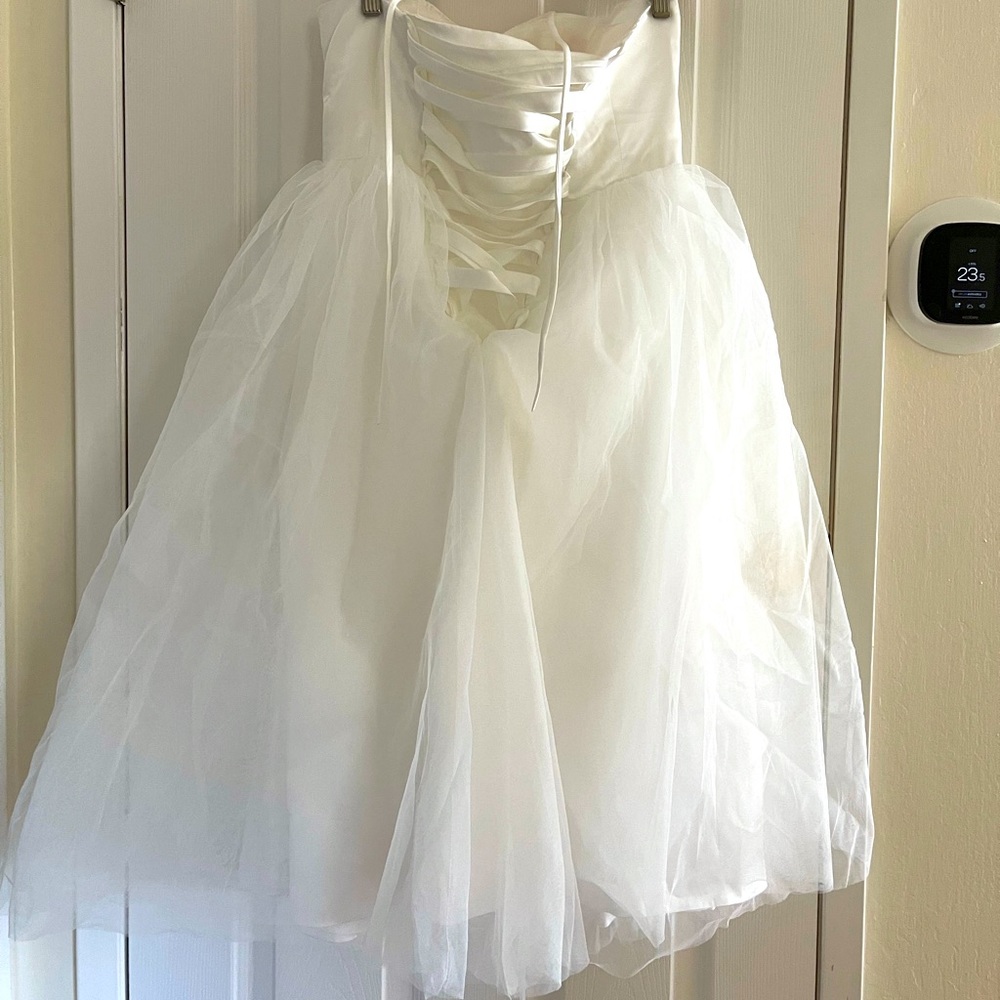 NWT white tully/wedding dress. free lace glove